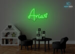 Aria Name Neon Sign Green