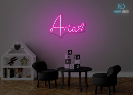 Aria Name Neon Sign Hot Pink