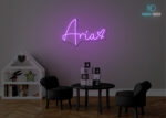Aria Name Neon Sign Purple