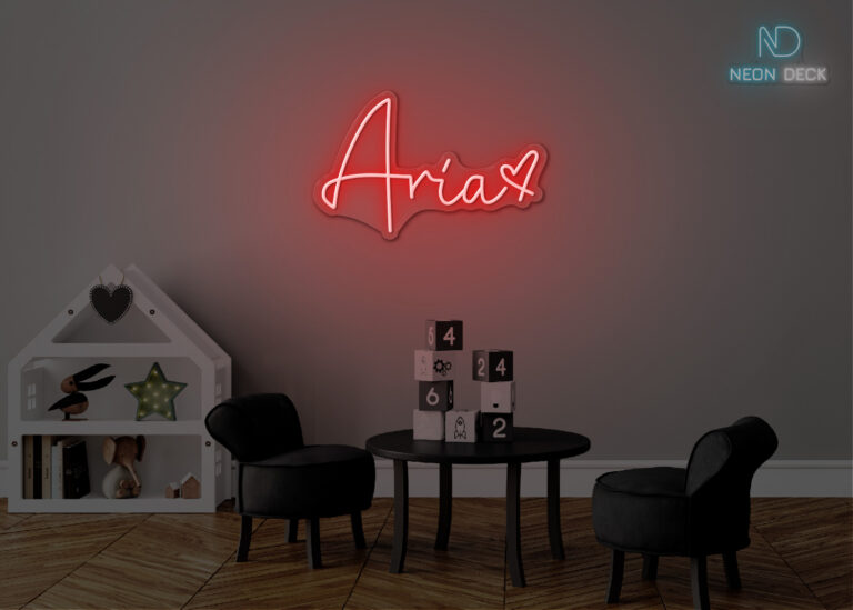 Aria Name Neon Sign Red