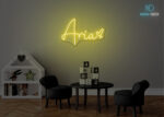 Aria Name Neon Sign Yellow