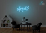 Arzoo Name Neon Sign Ice-Blue