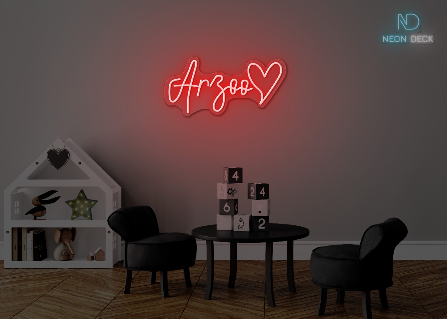 Arzoo Name Neon Sign Red