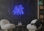 Astronaut Dog Neon Sign Dark-Blue