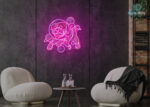 Astronaut Dog Neon Sign Hot-Pink