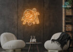 Astronaut Dog Neon Sign Orange