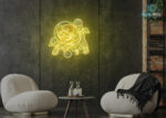 Astronaut Dog Neon Sign Yellow