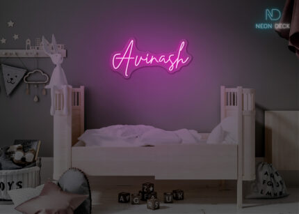 Avinash Name Neon Sign Hot-Pink