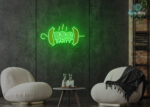 BBQ Party Skewer LED Neon Sign Green