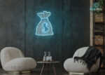 Cash Flow Neon Sign Ice-Blue