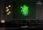 Coffee Break Astronaut LED Neon Sign Green