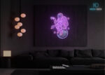 Coffee Break Astronaut LED Neon Sign Purple