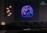 Cosmic Raccoon Adventurer LED Neon Sign Dark-Blue