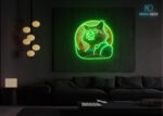 Cosmic Raccoon Adventurer LED Neon Sign Green