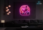 Cosmic Raccoon Adventurer LED Neon Sign Hot-Pink