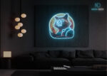 Cosmic Raccoon Adventurer LED Neon Sign Ice-Blue