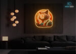 Cosmic Raccoon Adventurer LED Neon Sign Orange