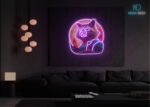 Cosmic Raccoon Adventurer LED Neon Sign Purple