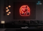 Cosmic Raccoon Adventurer LED Neon Sign Red