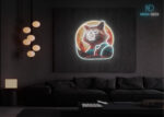 Cosmic Raccoon Adventurer LED Neon Sign White
