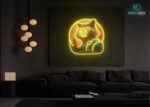 Cosmic Raccoon Adventurer LED Neon Sign Yellow