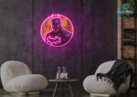 Dark Knight Emblem LED Neon Sign Hot-Pink