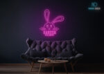 Easter Holidays with Rabbit neon Sign Hot-Pink