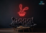 Easter Holidays with Rabbit neon Sign Red
