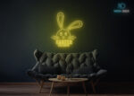 Easter Holidays with Rabbit neon Sign Yellow