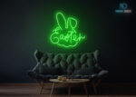 Easter with Rabbit Neon Sign Green