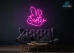 Easter with Rabbit Neon Sign Hot-Pink