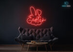Easter with Rabbit Neon Sign Red