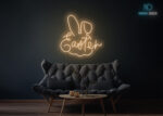 Easter with Rabbit Neon Sign Warm-White