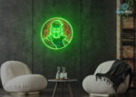 Galactic Outlaw Mask LED Neon Sign Green