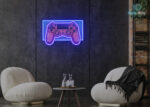 Gaming Console Neon Sign Dark-Blue