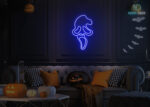 Ghost Face Neon Sign Dark-Blue
