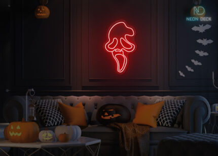 Ghost Face Neon Sign Red