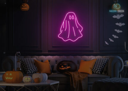 Ghost Neon Sign Hot-Pink