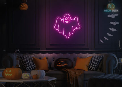 Ghost 👻 LED Neon Sign Hot-Pink