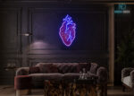 Glowing Heart Neon Sign Dark-Blue