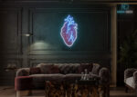 Glowing Heart Neon Sign Ice-Blue