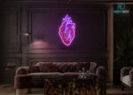 Glowing Heart Neon Sign Purple