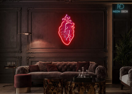 Glowing Heart Neon Sign Red
