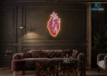Glowing Heart Neon Sign Warm-White
