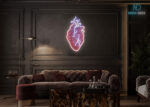 Glowing Heart Neon Sign White