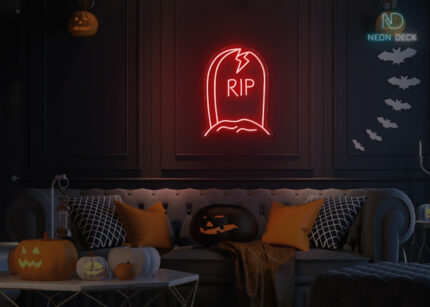 Grave written RIP Neon Sign Red