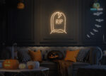 Grave written RIP Neon Sign Warm-White