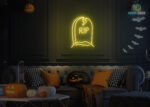 Grave written RIP Neon Sign Yellow