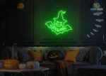 Halloween Bat Neon Sign Green