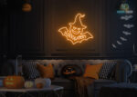 Halloween Bat Neon Sign Orange
